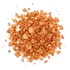 Small orange beads which resemble copper scattered on a white background 