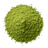 Green tea powder on a white background